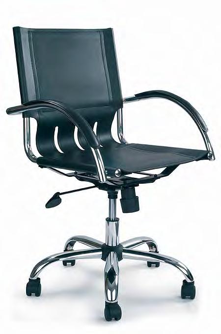 VICTORIA DPA1207ATG/L Leather strap & chrome style studio chair Generous leather strapped seat and backrest.