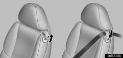 The seat belt guides are attached on the shoulders of the front seats so that smaller front occupants can easily use the seat belts.