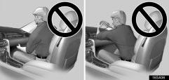 COMFORT ADJUSTMENT 16sa36 16sa37 Do not sit on the edge of the seat or lean against the dashboard when the vehicle is in use, since the front passenger airbag inflates with considerable speed and