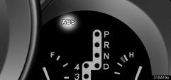 STARTING AND DRIVING ABS warning light 31sa19a If either of the following conditions occur, this indicates a malfunction somewhere in the components monitored by the warning light system.