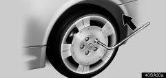 Always loosen the wheel nuts before raising the vehicle. Turn the wheel nuts counterclockwise to loosen them.