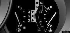 GAUGES, METERS AND SERVICE REMINDER INDICATORS FUEL GAUGE 13sa01b See the inner back cover for fuel capacity and recommended fuel selection.