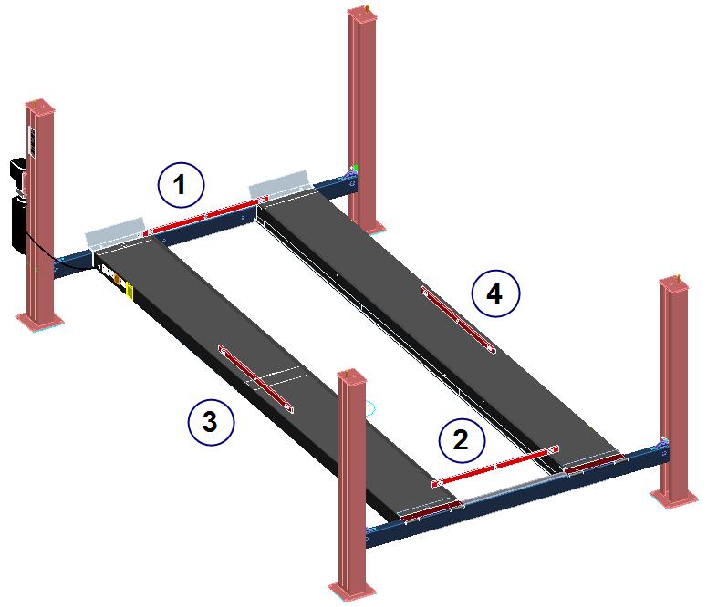 . 7.12 DECK LEVELING PROCEDURE 7.12.1 LEVELING SAFETY LADDERS 1. Raise the lift to a comfortable working height. 2. Lower the lift onto the nearest safety. 3. Using a 4ft.