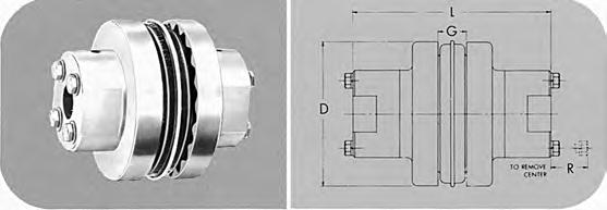 Type SC Spacer Couplings BTS Conventional Spacer Design The table below shows assembled dimensions of Sure-Flex Type SC Spacer Couplings. For dimensions of separate components, refer to page F1 15.
