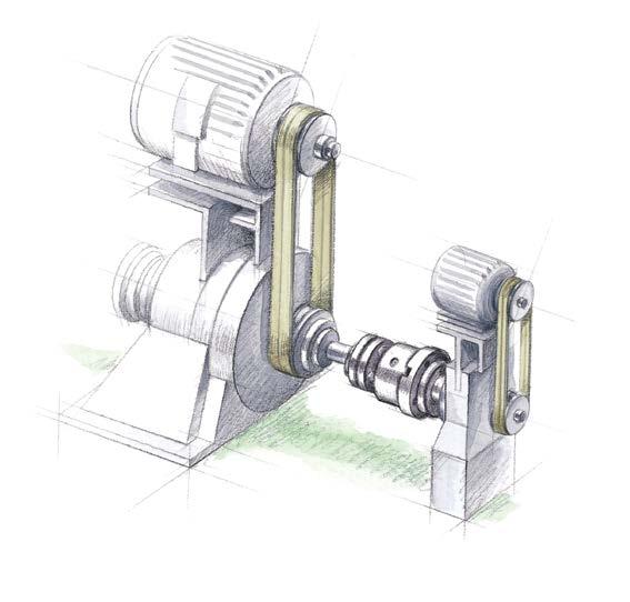 DUAL DRIVE FW clutch coupling is used on in-line mounting of dual drive systems of fans and pumps to provide a smooth transfer of power from one drive/power system to another (electric motor to steam