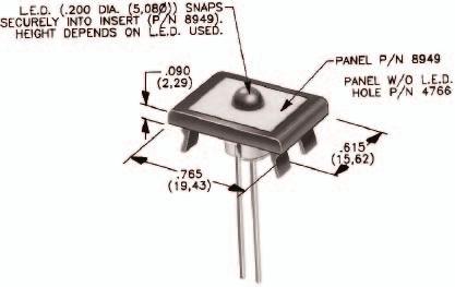 Sealed Miniature and Lever Handle Switches AVAILABLE HARDWARE Panel Inserts Will fit separate snap-in frames for J50, J60, J90 actuators. Above frames (part nos.