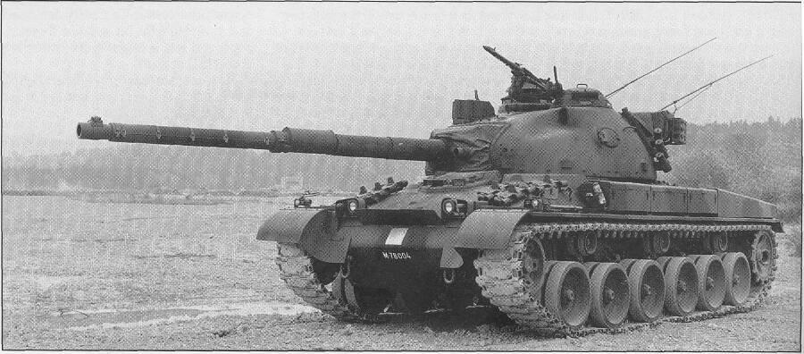 Specification First prototype: 1968 First production: 1971-1984 (in four series totalling 390 tanks) Current user: Switzerland Crew: 4 Combat weight:39 700 kg Ground pressure: 0.