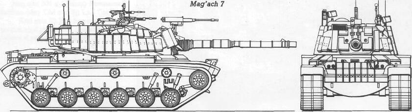 Mag'ach (Upgraded M48/M60 series Patton) Israel M48 Modified Patton - the original 200 ex-west German M48A2C procured in 1962-4 and modified during 1966-68 with 105 mm L7 rifled main gun and minor
