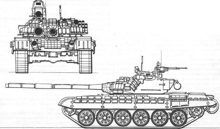 Two-view Drawing oft-72s-shiiden, showing the ERA boxed armour,