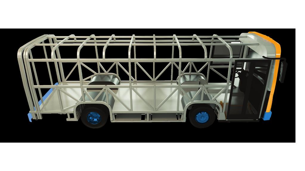 UNIQUE MONOCOQUE CHASSIS The is the only one type A school bus with a monocoque chassis and built with innovative and high-quality