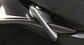 Idealised hook placement (not too close together) enables large-sized items to be securely attached to the rear seat.