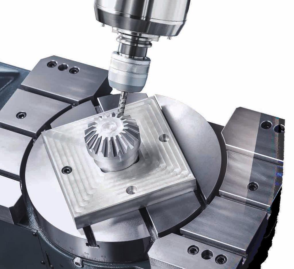 FV SERIES Vertical 5-axis Machining Centers Solid DELTA shape structure, providing rigidity to support heavy loading and strong cutting.