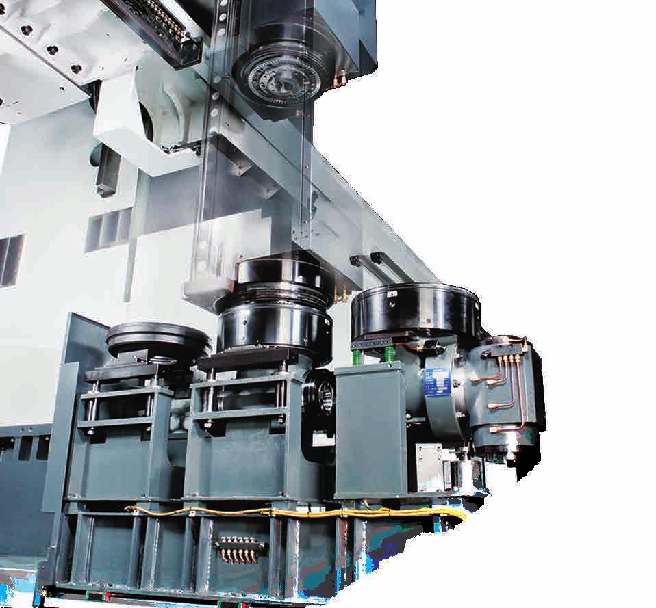 HVM SERIES Bridge Type 5-face Machining Centers 4,000 rpm 2-step gear spindle with 26kW spindle motor, output of torque is up to 827 N-m.