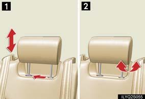 Outside rear seats 1 2 Height adjustment: to raise the head restraint, pull it upward.