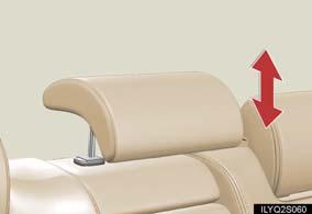 Center rear seat Height adjustment: to raise the head restraint, pull it upward.  13