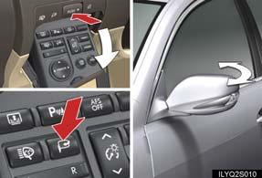 The mirrors will automatically angle downwards when the vehicle is reversing.