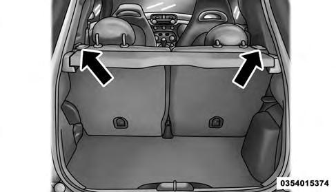 UNDERSTANDING THE FEATURES OF YOUR VEHICLE 105 CARGO AREA FEATURES The rear seatbacks have a fold down feature to allow increased cargo capacity.