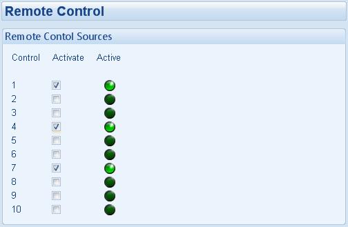 SCADA 5.15 REMOTE CONTROL The remote control section of the SCADA section is used for monitoring and control of module remote control sources.