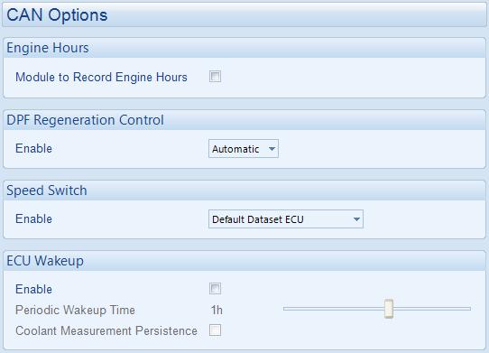 Edit Configuration Engine 4.9.1.5 CAN OPTIONS When enabled, DSE module counts Engine Run Hours.