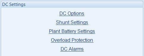 Edit Configuration DC Settings 4.10 DC SETTINGS The DC Settings page is subdivided into smaller sections.