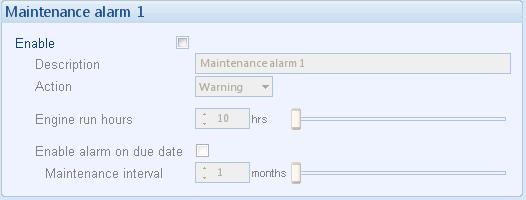 Edit Configuration - Maintenance 4.15 MAINTENANCE ALARM Three maintenance alarms are available to provide maintenance schedules to the end user.
