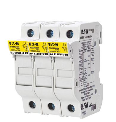 Technical Data 10430 UL midget and IEC 10x38 CHM holder catalog numbers Catalog number Volts and amps With indication* Without indication UL IEC Agency marks Poles SCCR CHM1DIU CHM1DU 1 CHM2DIU