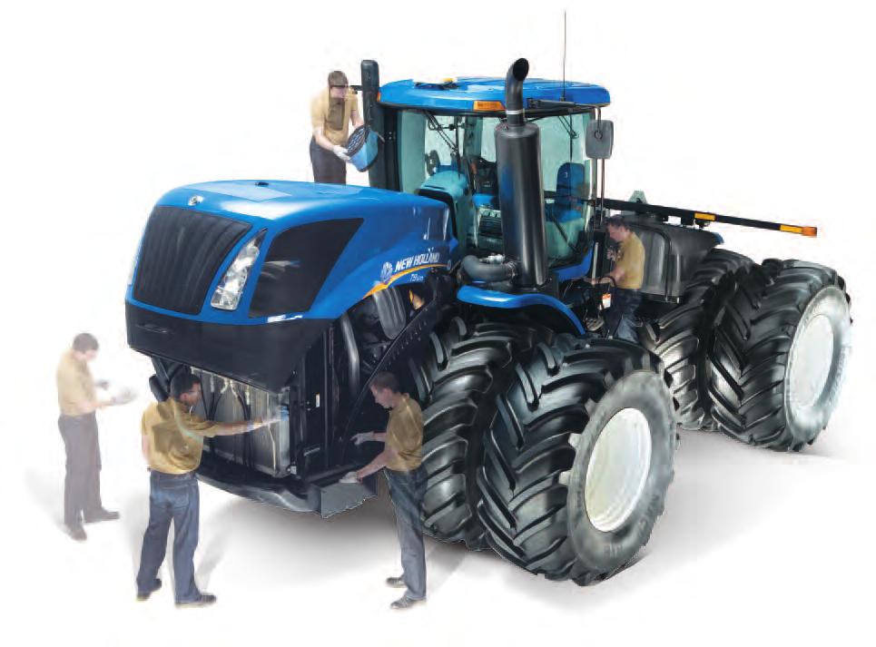 20 21 SERVICE AND BEYOND THE PRODUCT 360 SERVICE ACCESS New Holland designed the new T9 Series tractors to spend more time working with the least amount of downtime for maintenance.