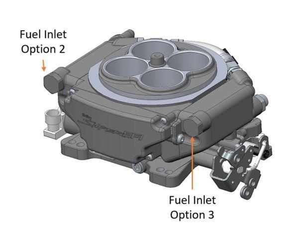 Non Boosted Applications, it is mandatory that the fuel outlet/return comes from the fuel pressure regulator and the fuel inlet must go to one of the three options for the inlet fitting on