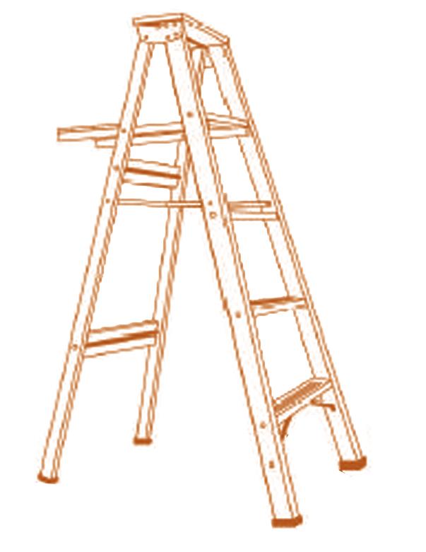 Most extension ladders are made of wood, aluminum, or reinforced fiberglass. Wood ladders can t have more than two sections and must not exceed 60 feet.