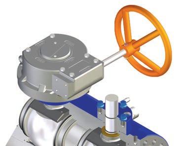 The Double Trunnion design permits ease of operation and significantly reduces torque.