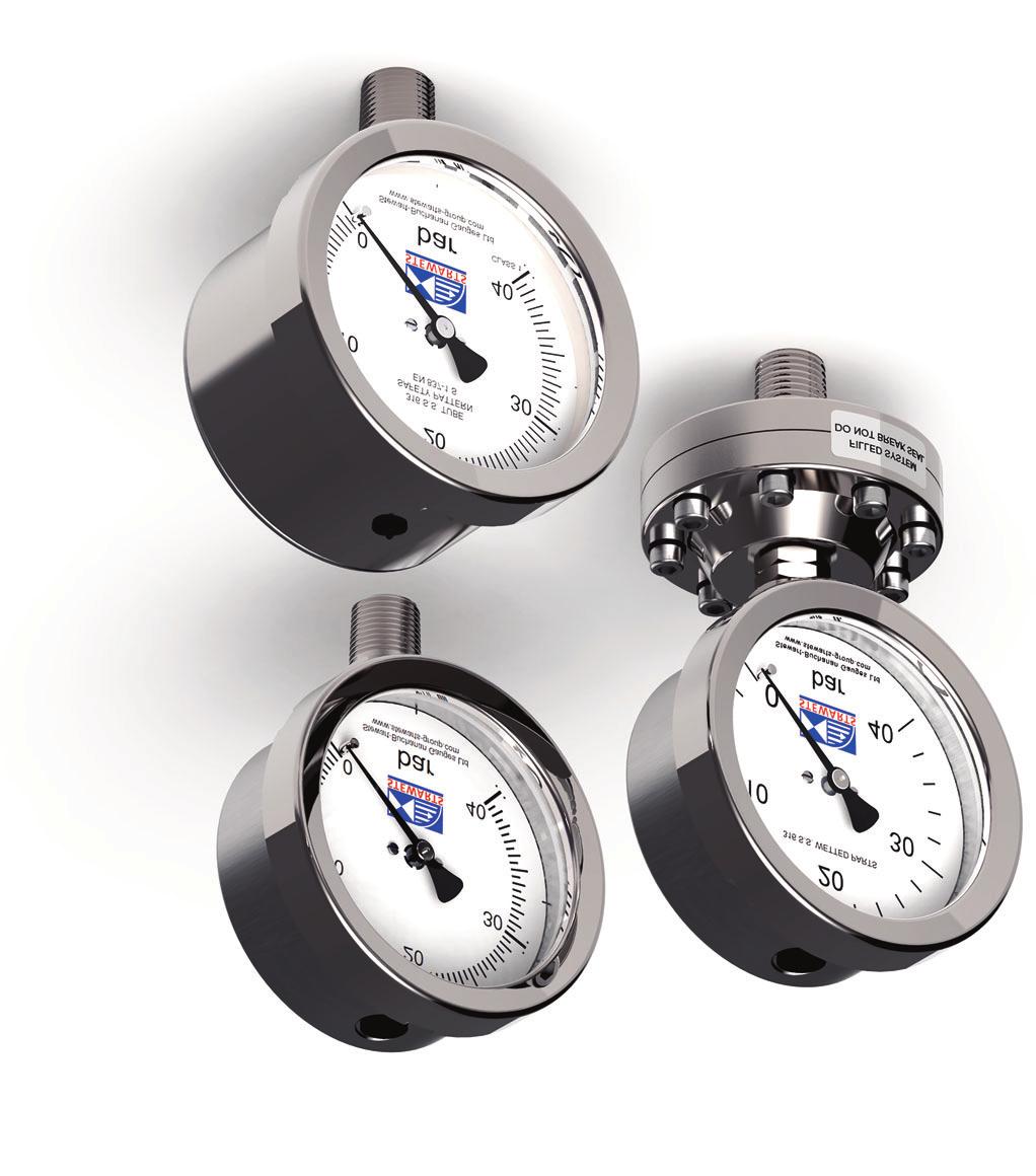 PRESSURE GAUGES Stewarts manufacture a vast range of analogue pressure gauges for absolute and differential pressure.