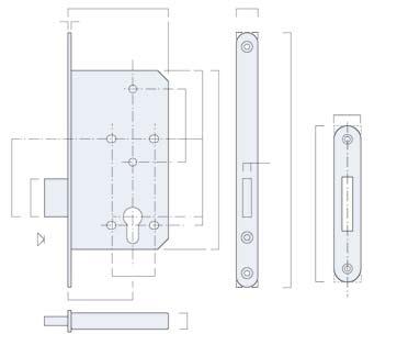 The deadbolt can be thrown and withdrawn from one or both sides as required depending on the cylinder selected.