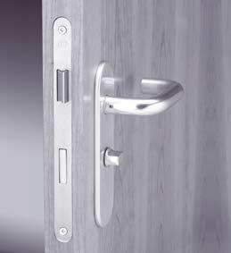 latchbolt. The 10mm throw deadbolt is operated from inside by a single turn of a thumbturn.