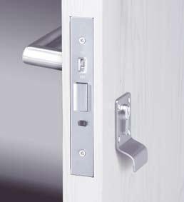 A single cylinder operates from the outside with a single turn of the key to retract the latchbolt.