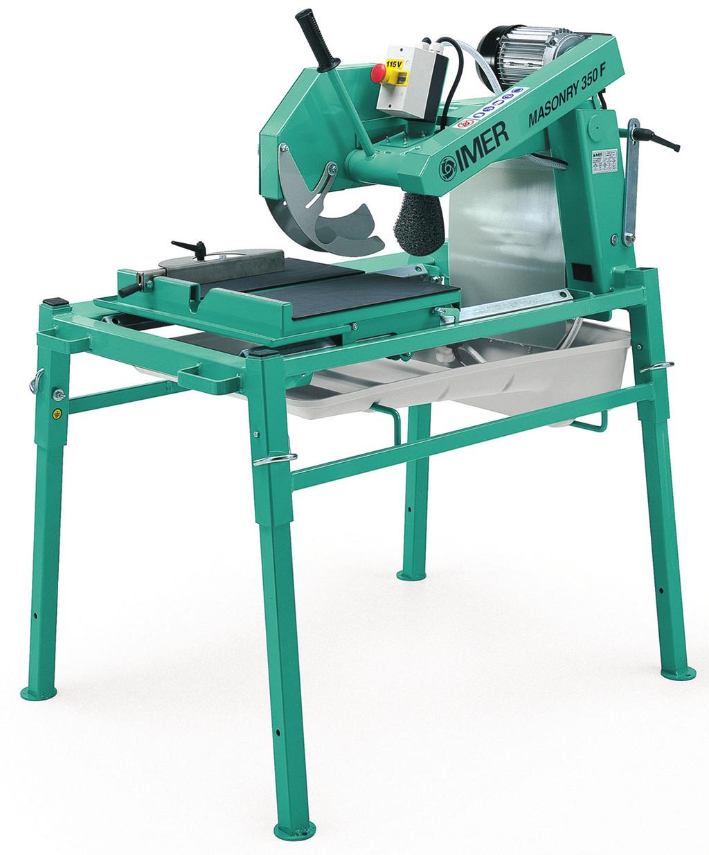 IMER MS 350 MASONRY SAWS Free shipping from IMER factory warehouse.* Plunge cut or locked head position on all models. 350SC - Head tilts to 45 degrees for miter cuts.