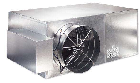 Can operate at up to 0.8 external static pressure. Integral sound attenuators for very sound-sensitive applications. Second inlet and control for ducted outside air available.