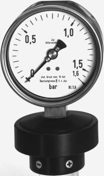 Differential pressure gauges with diaphragm element Nominal dia.