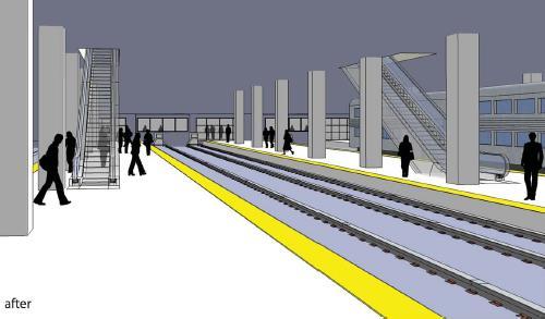 Widen Metra platforms using this area Add direct access