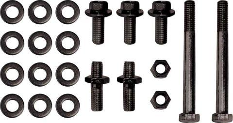 99 1966-1974 Power Steering Pump Mounting Bolt Set (Saginaw) These sets come with all the bolts, washers and nuts required to mount the Saginaw power steering pump including the unique black studs