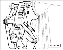 Page 31 of 34 87-147 Air flow flap motor -V71-, removing and installing (1997 ) Note: Motor is installed between heater/air conditioning assembly and bulkhead and operates the air flow flap and fresh