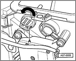 Page 33 of 34 87-149 Fresh air intake duct temperature sensor -G89-, removing and installing (1996) - Remove heater/air conditioner assembly complete with