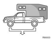 The total cargo load should not exceed the truck s cargo weight rating and the camper s center of gravity should fall within the truck s recommended center of gravity zone when installed.