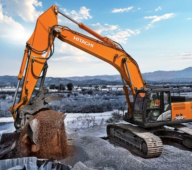 ZX350LC-6 / ZX380LC-6 ZAXIS DASH-6 CONSTRUCTION-CLASS EXCAVATORS DURABILITY n Our field-proven technology is simple and efficient, employing cooled exhaust gas recirculation (EGR), a diesel oxidation