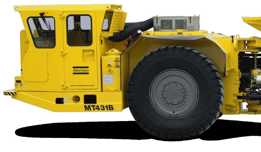 MINETRUCK MT431B RELIABLE UNDERGROUND HAULAGE THE MINETRUCK MT431B IS AN ARTICULATED UNDERGROUND TRUCK WITH A 28.1-METRIC TONNES LOAD CAPACITY FOR MEDIUM TO LARGE MINING AND CONSTRUCTION OPERATIONS.