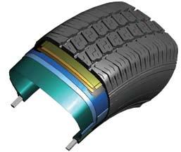 capacity Vertical grooves and open horizontal groove arrangement Provides excellent wet and dry grip 4 Specially designed tread