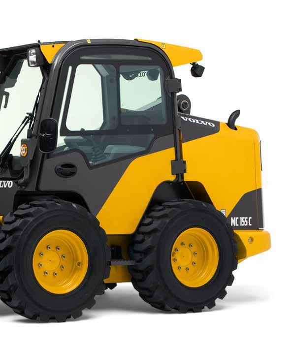 POWER, PRODUCTION & SAFETY Visibility Single tower loader arm and large top window for all-around, class-leading visibility Fuel Tank Capacity Best-in-class fuel