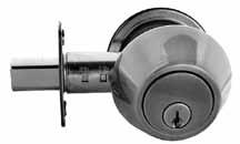 Brass housing Cut resistant bolt with hardened steel rolling inserts Adjustable 2 3 8" - 2 3 4" (0-70mm) backset Elegance Deadbolt