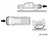vehicle body other than the passenger compartment as shown in the illustration. The SRS side airbags are designed to inflate when the passenger compartment area suffers a severe impact from the side.