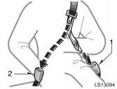 Both seat belt buckles must be correctly located and securely latched for proper operation.