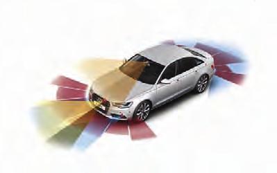 hi!life Avtomobili Ultrazvočni senzorji Infrardeča kamera Sprednja kamera Kamere in tipala skrbijo za to, da Audi»vidi«skoraj v vse smeri in lahko vozniku zagotavlja obsežno podporo.